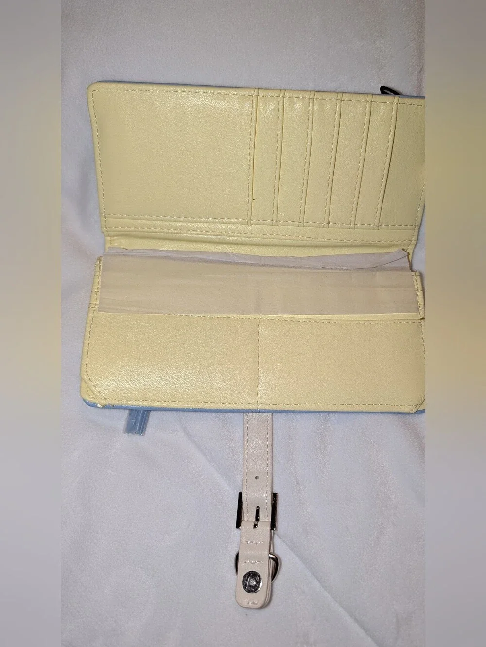 Steve Madden Wallet With Removable Card Holder Blue Yellow NWT